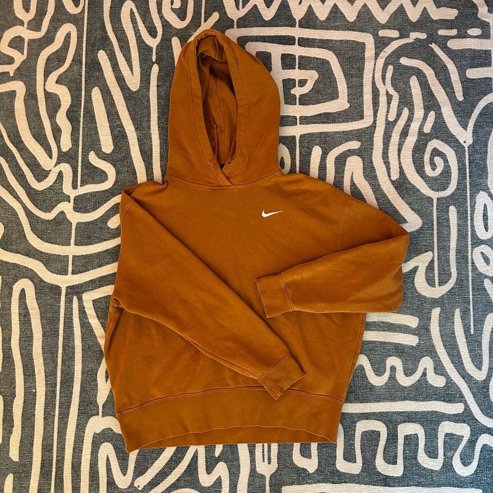 Nike Women’s Sportswear Cropped Hoodie in Burnt/Dark Orange